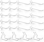 G.CORE 24-Pack Pegboard Hooks, 2" 4" Peg Board Tool Utility Hangers Fit 1/4" Pegboards, Heavy Duty Metal Shelving Brackets, W