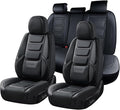 Coverado Car Seat Covers Full Set, Seat Covers for Cars, Front Seat Covers and Back Seat Cover Waterproof Leather Automotive 