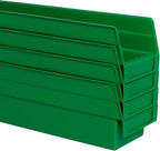 Akro-Mils 30120 Plastic Shelf Bins, Heavy Duty Storage Bins for Garage, Closet, and Drawer Organization, 12" x 4" x 4", Green