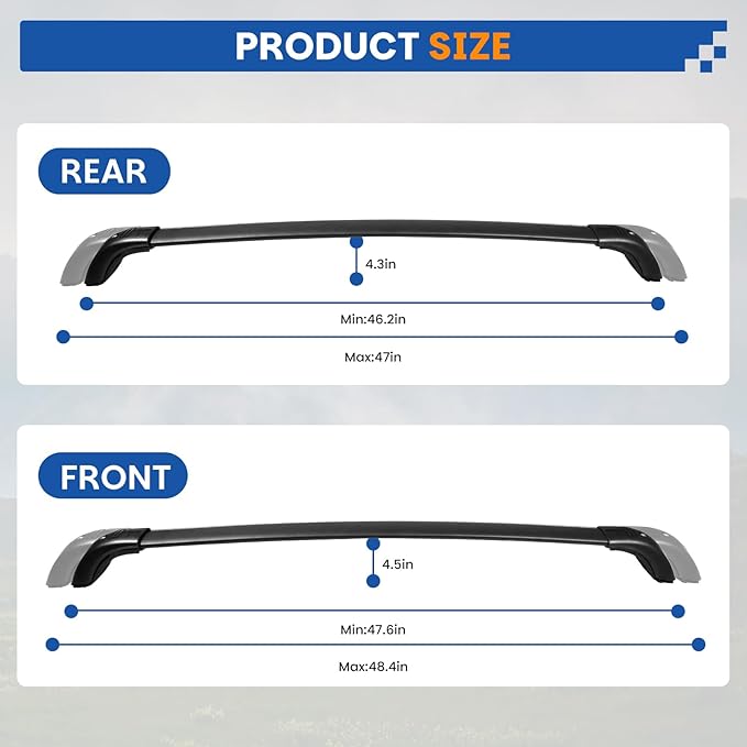 220lbs Roof Rack Cross Bars Compatible with Toyota Highlander 2014-2019 XLE Limited&SE&LE Plus&LE Accessories Aluminum Crossbars Black Lockable Rooftop Luggage Carrier Bike Basket