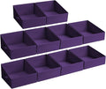 DIMJ Closet Storage Bins 10 Pack - Fabric Storage Baskets for Shelves, Collapsible Clothes Organizer with Handles, Trapezoid 