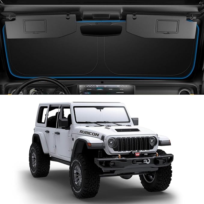 Spigen Triple-Coated CryoShade Front Windshield Sunshade (Reinforced Velcro Strap) Designed for Jeep Wrangler JL 2025-2018 & Gladiator 2025-2020