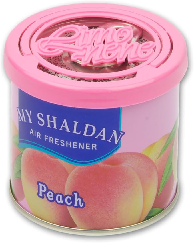 Auto Dynasty My Shaldan Japanese Car Cup-Holder Natural Air Freshener Cans, Peach Scented, Pack of 12