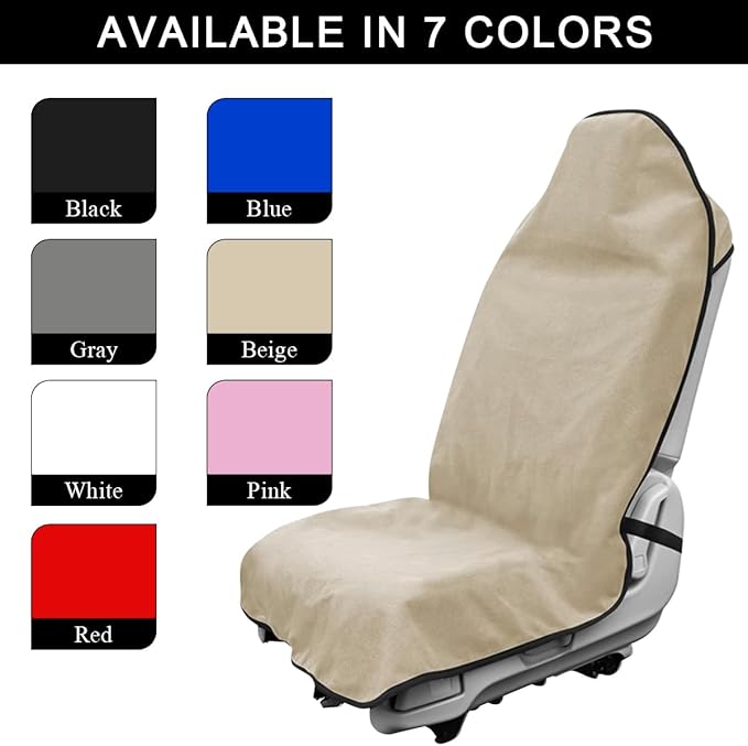 Waterproof Car Towel Seat Cover, Sweating Non-Slip Premium Towel Carseat Cover Protector, Universal Soft Machine Washable Car