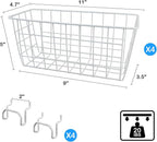 G.CORE 4 Pack Pegboard Baskets, Metal Shelves Hooks to 1/8" 1/4" Peg Boards, Peg Board Baskets Bins Set - Organize Tools Work