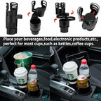4 in 1 Car Cup Holder Extender Multifunctional Car Cup Holder Organizer Car Interior Accessories for Drinks Bottles Cups Holder