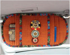 BlingSHD Bohemian Style Car Sun Visor Tissue Bag CD Visor Organizer Holder (Orange)