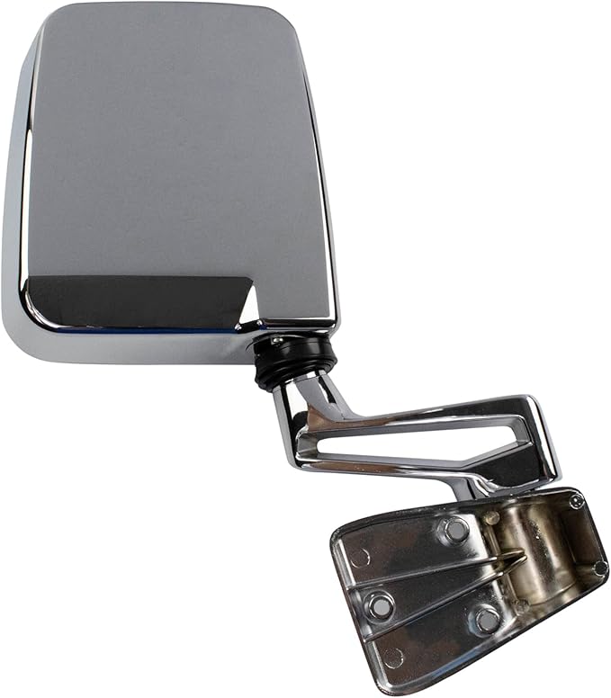 TRQ Driver and Passenger Side Mirror Assembly Set Manual Chrome Smooth Paint to Match Compatible with 1987–95 Jeep Wrangler 1