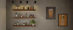 ROGMARS 36 Inches Long Walnut Floating Shelves,Rustic Solid Wood Farmhouse Wall Shelves with Invisible Brackets for Bathroom,