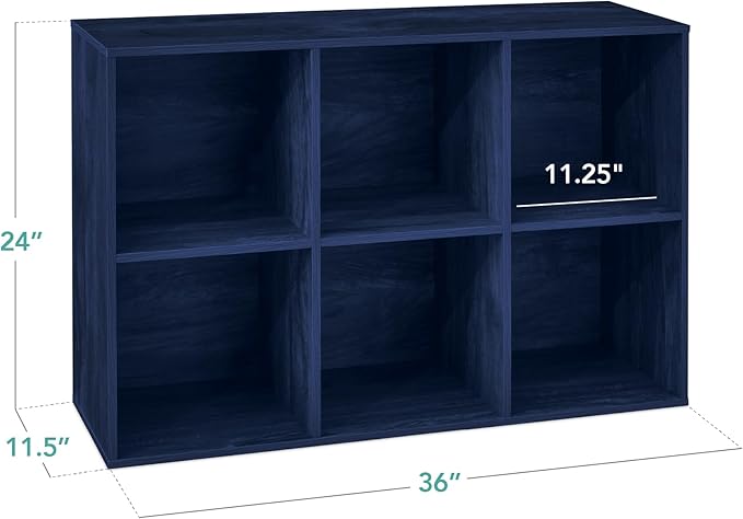 Best Choice Products Kids Bookcase 6-Cube Storage Organizer, 11in Shelf Opening, Bookshelf, Toy Storage, Customizable w/ 3 Re