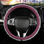 Bling Diamond Leather Steering Wheel Cover, Purple Steering Wheel Covers for Women Girls with Crystal Rhinestones, Universal Fit 14.5"-15" Car Steering Wheel Bling Cover Accessories