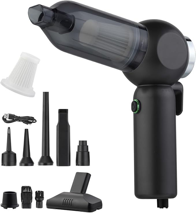 Handheld Car Vacuum Cleaner, 6 in 1 Multi-function Cordless Small Vacuum, 17000PA Adjustable Portable with Brushless Motor fo