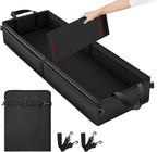 Under Seat Truck Organizer Storage Box with 1 Removable Divider & 5 Storage Mesh Bag, Collapsible Trunk Organizer for Car,