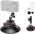 NEEWER 6"/15.2cm Camera Suction Cup Mount with Ball Head Magic Arm, Metal Suction Cup Mount on Car Windshield Dash for Camera/Action Camera/Phone Holder, with 1/4" & 3/8" Mounting Holes for ARRI
