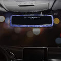 BlingSHD Bling Rhinestone Rear View Mirror With Crystal Diamonds - Car Accessories for Women - Blue