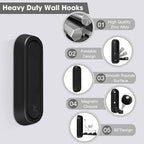 Dntorx Folding Wall Hooks, 2 Pcs Foldable Black Coat Hooks Heavy Duty Foldable Hook Bathroom Towel Hooks Robe Hooks Wall Moun