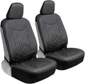 Motor Trend Black Stitched Faux Leather Car Seat Covers – Premium Automotive Bucket Front Seat Covers, Made for Vehicles with