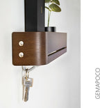 GEMAPOCO® Key Holder Wall Mount with 5 Retractable Hooks,17-Inch Finland-Designed Key Hanger with Shelf, Modern Coat Rack Wal