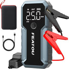 Car Battery Charger Jump Starter, 5000A Jump Starter Battery Booster Pack for Up to 9.0L Gas and 8.0L Diesel, 12V Portable Jump Box with Jumper Cables, LED Light, USB Ports