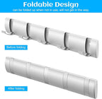 2 Pack Wall Mounted Coat Rack, Foldable Floating Rack, Space Saving Hangers Hook Rail with 5 Retractable Hooks, Aluminum Mode