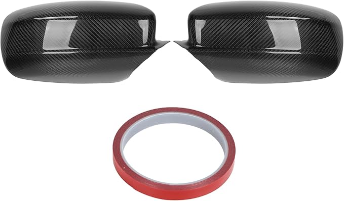 aqxreight Pair of Rear View Mirror Covers Glossy Carbon Fiber Left Right Replacement for 2011 to 2021