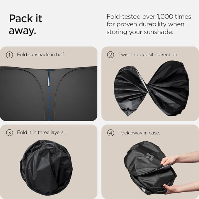 Spigen Triple-Coated CryoShade Front Windshield Sunshade (Reinforced Velcro Strap) for Toyota RAV4 2019-2025 and RAV4 Prime 2021-2025