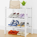 Smiry Shoe Rack, 3 Tier Thick Small Bamboo Shoe Organizer, Stackable Free Standing Wooden Shoe Storage Shelf for Closet, Entr