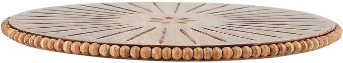 Mud Pie Beaded Carved Lazy Susan