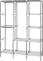 71" Portable Closet Storage Organizer Wardrobe Clothes Rack,Covered Garment Rack,Steel Tube Clothes Storage Organizer,Freesta