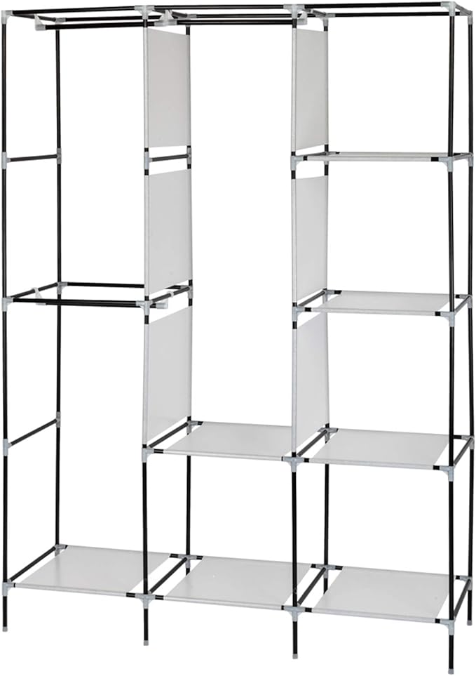 71" Portable Closet Storage Organizer Wardrobe Clothes Rack,Covered Garment Rack,Steel Tube Clothes Storage Organizer,Freesta