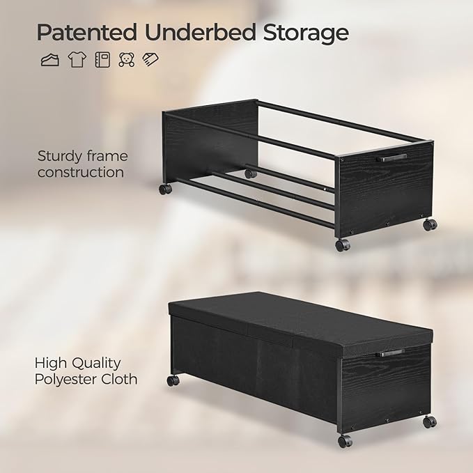 Under Bed Drawers on Wheels, XXXXL Size, UnderBed Storage with Wheels, Wooden Under Bed Storage, Underbelly Storage, Heavy Du