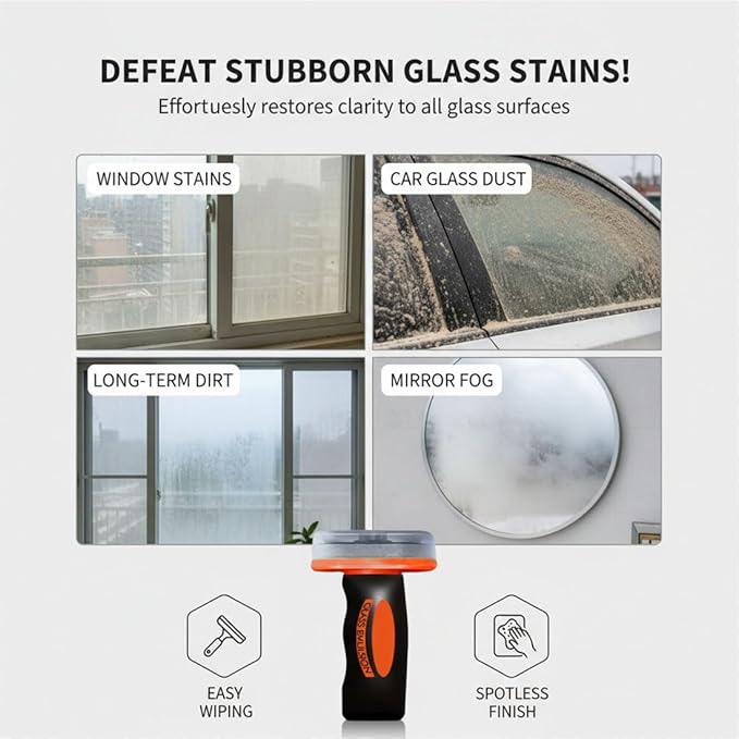 2026 New Handheld Glass Oil-Film Remover, Q4 Glass Guard Cleaner for Cars Window, Crystal Clear View, Multi‑Surface Oil Film 