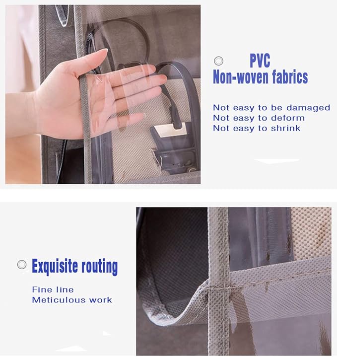 AARAINBOW 2 Packs Hanging Handbag Purse Organizer, Purse Bag Organizer Storage, 8 Pockets Hanging Bag Organizer for Closet Ra