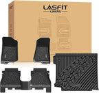 LASFIT Floor Mats & Trunk Mat for Jeep Wrangler JL 2018-2025 2026 4 Door Cargo with SUBWOOFER, All Weather TPE Custom Cargo Mat Fit for Flat Load Floor Gas Type (Not for JK/Not PHEV/Not 2-Door)