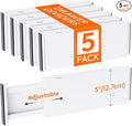 Lifewit 5 Pack Drawer Dividers 5" High, 13.5-22" Adjustable Clothes Organizers,Plastic Expandable Separators in Dresser/Bedro