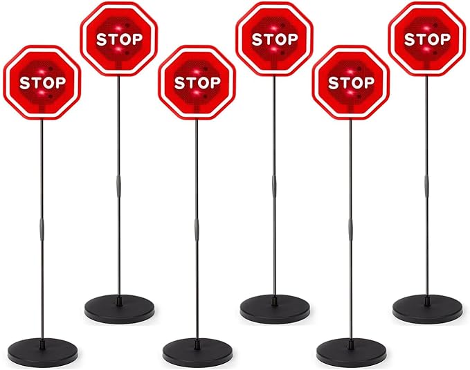 Zento Deals LED Flashing Stop Sign Parking Assistant for Garage- 7” Bright Red Stop Sign, Warning Car Stop Indicator Sensor for Vehicles, Adjustable Height, Premium Quality - 6