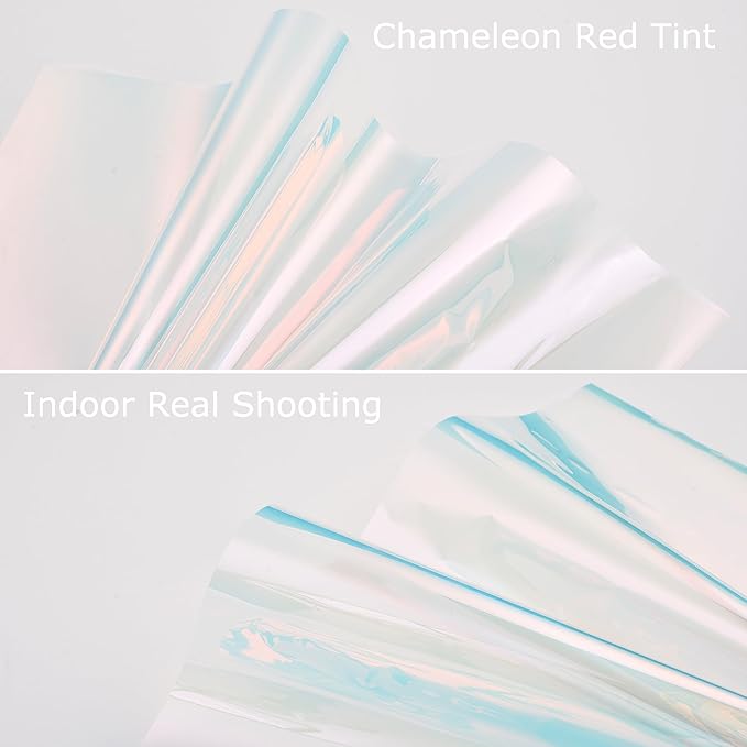 Chameleon Charming Red Windshield Tint 89.3% VLT Car Front Window Tint Colorful Red Color Change Effect Car Window Solar Protection Film, 19.68" x 118.11"