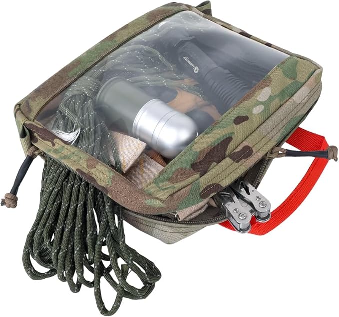 KRYDEX Clear Top Insert Bag with Hook Panel Tactical Packing Cube Travel Organizer Bag (Large-MC)