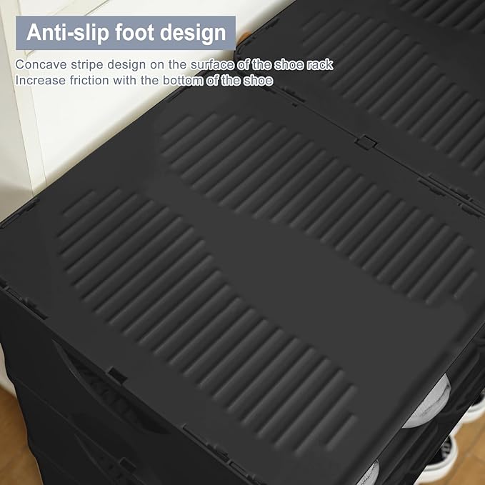 6-Tier Thickened Shoe Rack, Stackable Storage Organizer for Bedroom Entry, Adjustable Rack, Shoe Slots Shelf, Easy Tower Rack