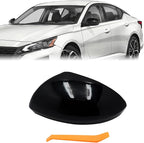 Left Driver Side Replacement Mirror Cover Compatible with Nissan Altima 2019 2020 2021 2022 2023 2024 2025 Side Rearview Mirror Cap Cover Without Turn Signal Light (Glossy Black)