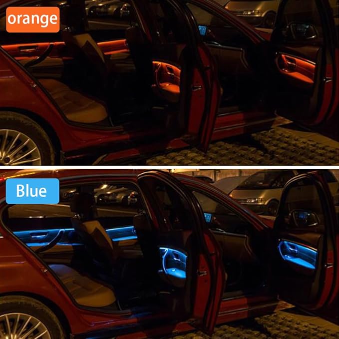 Car Interior Door LED Lighting Ambient Light Trim Strip Accessories for BMW 3 Series F30 F31 320i 328i 330i 335i 340i Door Two-Color Atmosphere Lamp Replacement Cover (Carbon Fiber Color)