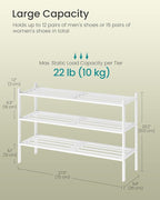 SONGMICS Bamboo Shoe Rack for Closet, Stackable Shoe Oragnizer with Modular Structure, Space-Saving Free Standing Shelf for E