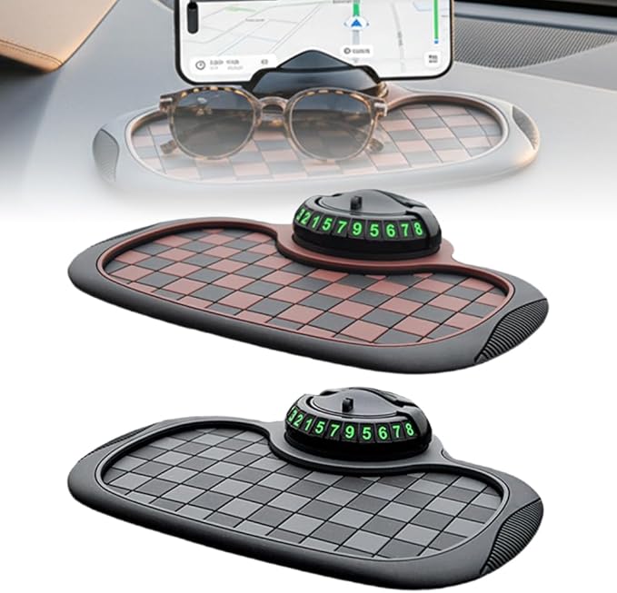 Multifunction Car Anti-Slip Mat, 2026 Upgraded Anti Slip Mat for Car Dashboard, 360° Rotatable Phone Holder Dashboard Pad wit