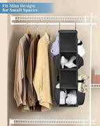 SLEEPING LAMB Short Hanging Shoe Organizer for Closet Storage with Mesh Side Pockets Holds 8 Pairs, Hanging Shoe Rack Hanger 