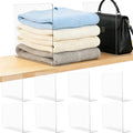 Shelf Dividers for Closet Organization: 12" Tall x 12" Deep Acrylic Shelf Dividers for Clothes Sweater Purse - Clear Closet O