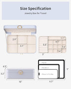 Vlando Jewelry Box Organizer for Girl,Faux Leather Lockable Jewelry Holder Organzier Case Boxes with 2 Layers,Earrings Neckla
