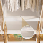 Leavader Portable Wardrobe Closet, Large Collapsible Plastic Wardrobe with Wheels, Foldable Clothes Storage Cabinet with 8 Sh