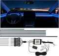 Interior Car Strip Lights Dreamcolor Acrylic Car Decorative Lights with APP Control Multicolor Internal Lighting Kit Music&DIY Function Ambient Fiber Optic Strip LEDs (Multicolor 10 in 1)