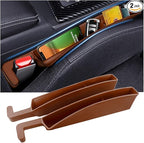 2PCS New Car Seat Gap Filler with 2 Storage Areas,Stylish Car Seat Gap Storage for Stabilizing Phone,Keys Wallet,Universal Car Seat Gap Filler Organizer (Carbon Brown)