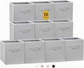 Criusia Storage Cubes, 11 Inch Cube Storage Bins for Shelves (10 Pack), Fabric Collapsible Storage Bins with Dual Handles, Fo